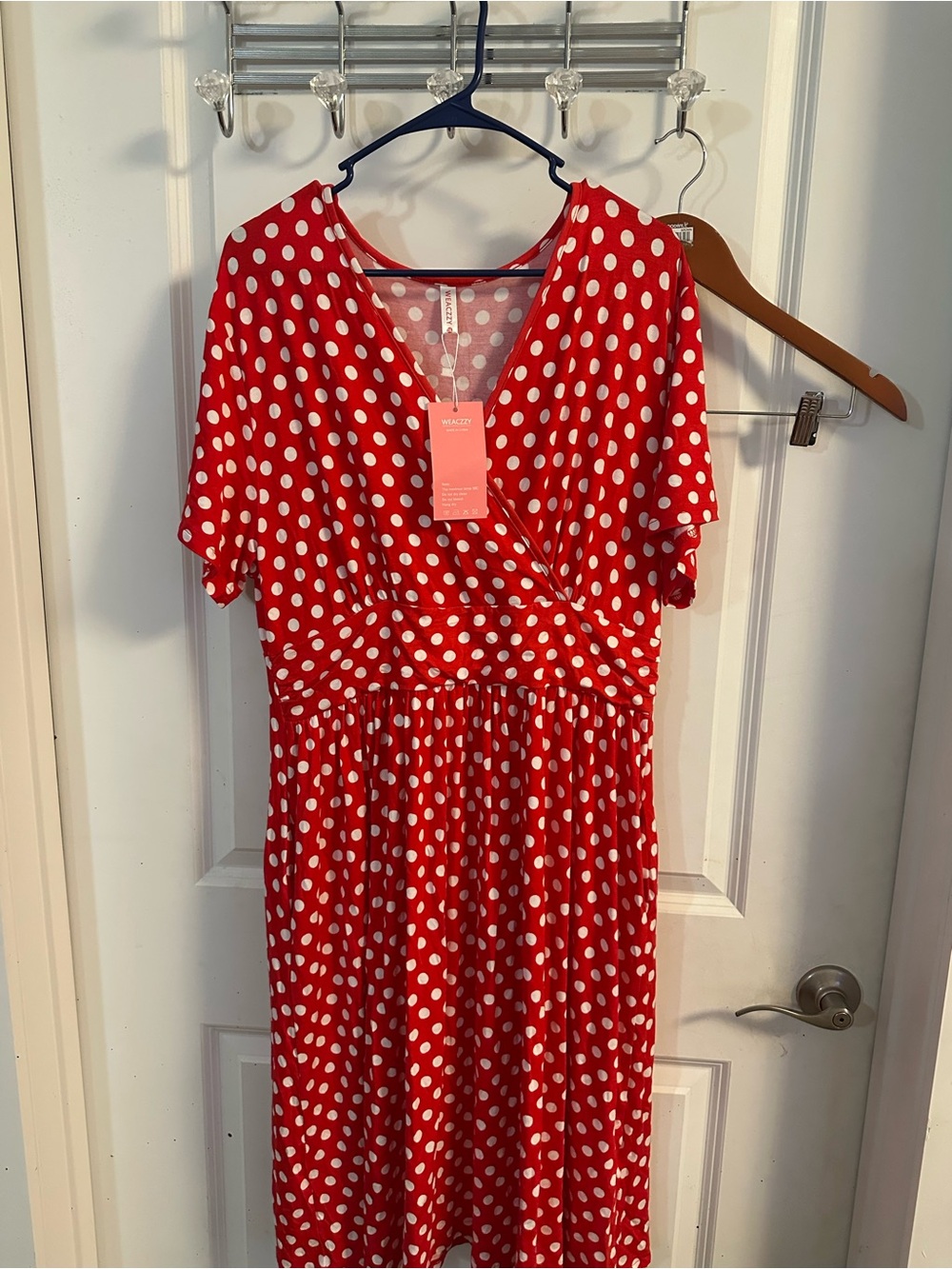 Red Polka Dot Wrap Dress by Unknown Brand
